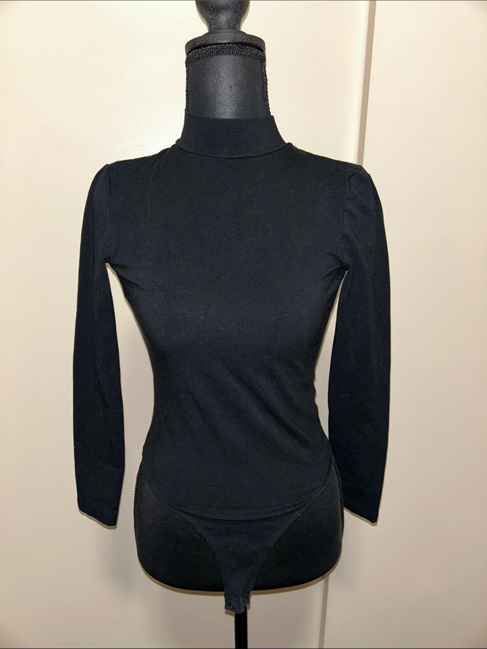 American Apparel Mock Neck Open Back Bodysuit - S